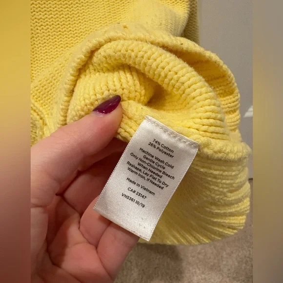 Yellow Chunky Cable Knit Sweater Oversized - Picture 4 of 6